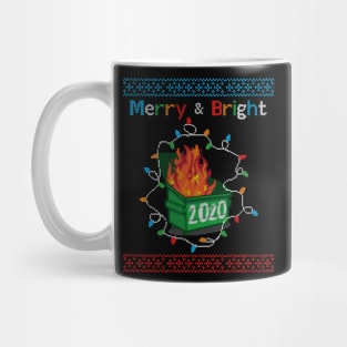 Merry and Bright - Dumpster Fire 2020 Ugly Christmas Sweater Gift Mug